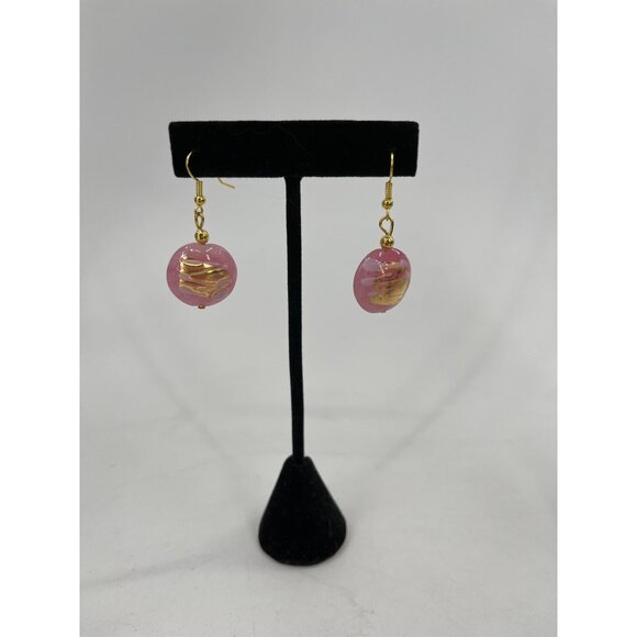 Stauer Rosa Murano Glass Beaded Necklace & Earrings Set With Gold Accents parure - Picture 11 of 16